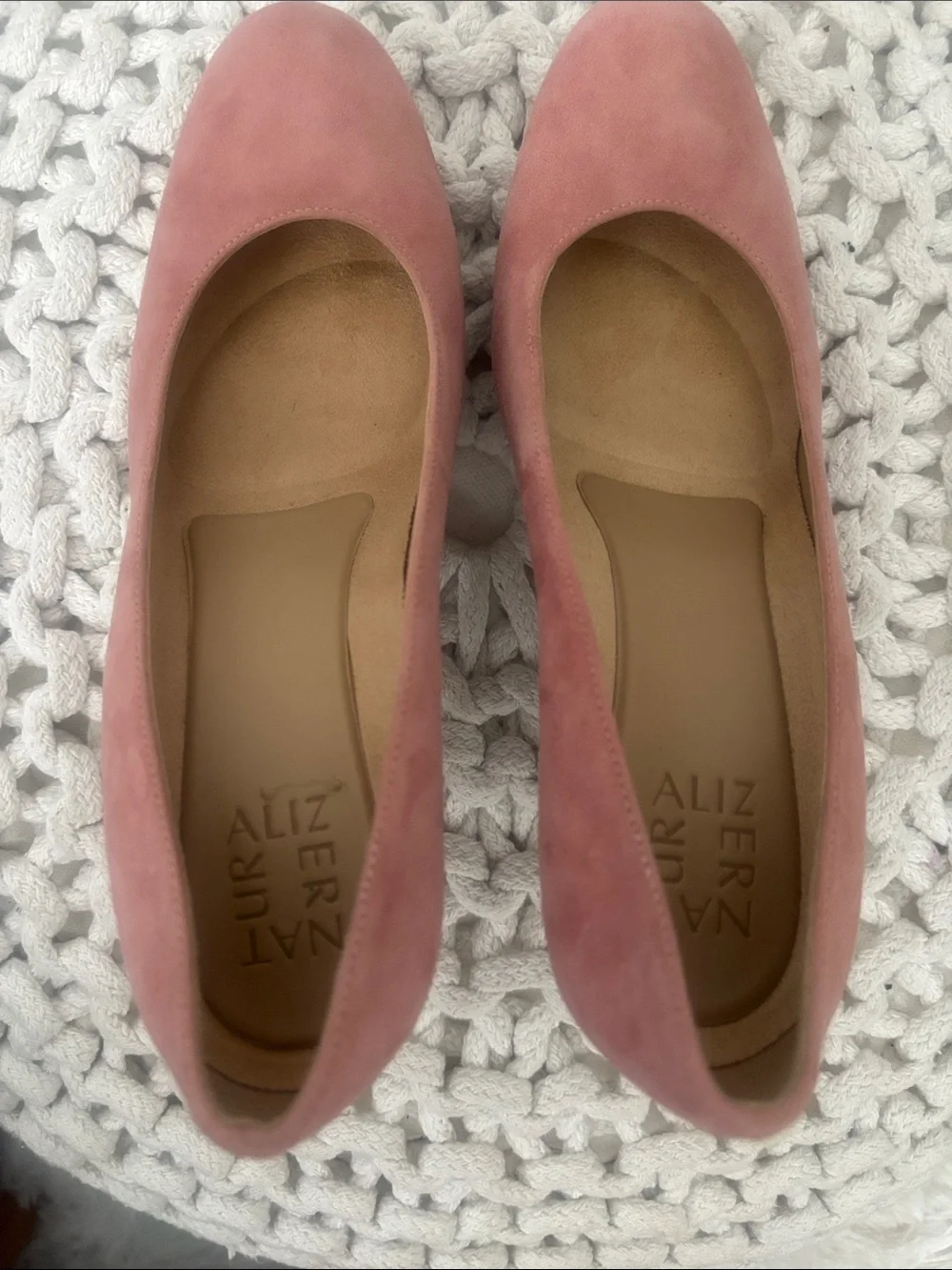 Naturalizer Pink Suede Mid Heel Pumps